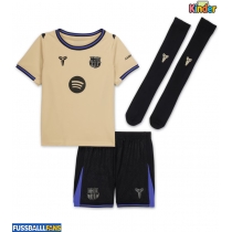 Barcelona Fermin Lopez #16 Auswärts Trikotsatz Kinder 2025-26 Kurzarm (+ Kurze Hosen)